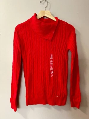 TM003 НОВЫЙ С ЯРЛЫКАМИ TOMMY HILFIGER КАБЕЛЬ ЖЕНЩИН СВИТЕР РАЗМЕР XS, S, M $64,50 - Изображение 1 из 4