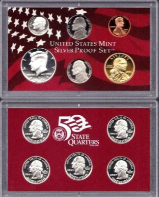 2004 S SILVER PROOF 11 COINS SET w/ COA & OGP, 1.338 Oz Of Silver On Each Set ! - Image 1 of 4