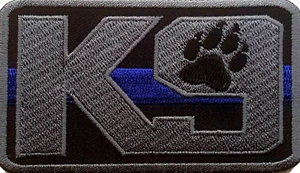 Thin Blue Line K-9 CANINE LAW ENFORCEMENT Embroidered Patch - Picture 1 of 4