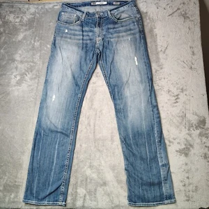 Jeans BKE con hebilla para hombre 33L (se adapta a 35x36) azul Jake pierna recta elástico denim - Imagen 1 de 22