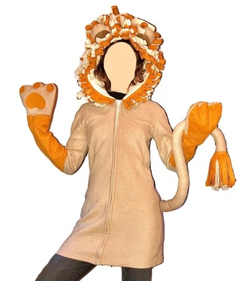 LEG AVENUE Acogedor Mini Vestido Manga Larga Cremallera Frontal DISFRAZ DE LEÓN Para Mujer M/L Foto 1 de 4