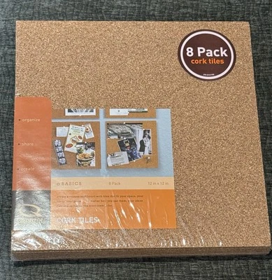 QUARTET 8 Pack CORK TILES 12” Square NEW SEALED - Image 1 of 4