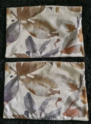 RECTANGLE HARLEQUIN FABRIC CUSHION COVERS X 2  RUST OCHRE GREY HANDMADE - Image 1 of 4