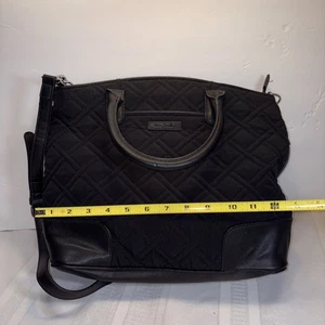 Vera Bradley Day Off Satchel Black Quilted Handbag Retired NWOT Double Handle - Picture 1 of 13