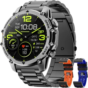 Smartwatch Uomo Con Torcia, 1,52'' HD Orologio Smartwatch Militare Con 500 Mah B - Foto 1 di 12