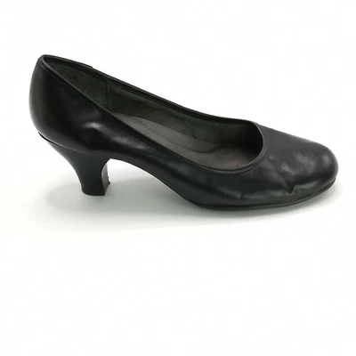 Aerosoles Shoes Womens Pump Wise Guy Black Leather Slip On Mid Heel Casual 9 - Image 1 of 4