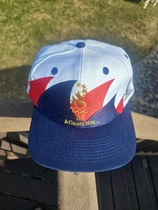 De colección 1996 Atlanta Olympics Logo Atlético Doble Diente de Tiburón Snapback Gorra Sombrero - Imagen 1 de 11