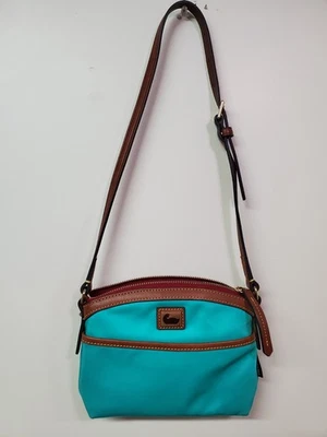 Bandolera Dooney & Bourke Wayfarer abovedada azul verde con detalles marrones Foto 1 de 4