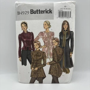 BUTTERICK 1800's WOMEN VICTORIAN STYLE TAILCOAT ASIAN STYLE JACKET PATTERN Uncut - Picture 1 of 2