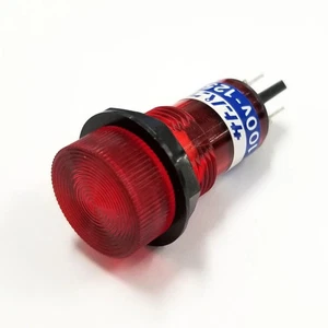BN-2-1-R, Sato Parts 17mm Rotondo Rosso Flat Top Luce Indicatore Neon, 100V ~ 125V - Foto 1 di 3