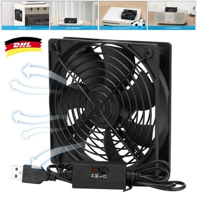 USB PC Ventilator lüfter 120mm Leise Gehäuselüfter Einstellbare Fan 5V 3 Modi DE - Bild 1 von 4