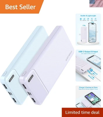 Портативный банк питания 10000 мАч USB-C с быстрой зарядкой для всех устройств упаковка 2 шт. - Изображение 1 из 4