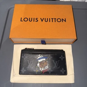 Auténtico tarjetero Louis Vuitton Vroom para monedas en lona con monograma eclipse - Imagen 1 de 5