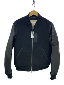 AVIREX MA-1/Sleeve Leather Switching/Flight Jacket/S/Wool/Black/Solid Color/2120 - Picture 1 of 8