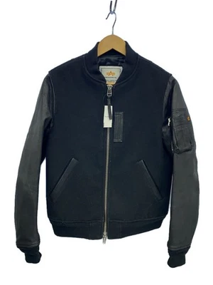AVIREX MA-1/Sleeve Leather Switching/Flight Jacket/S/Wool/Black/Solid Color/2120 - Image 1 of 4