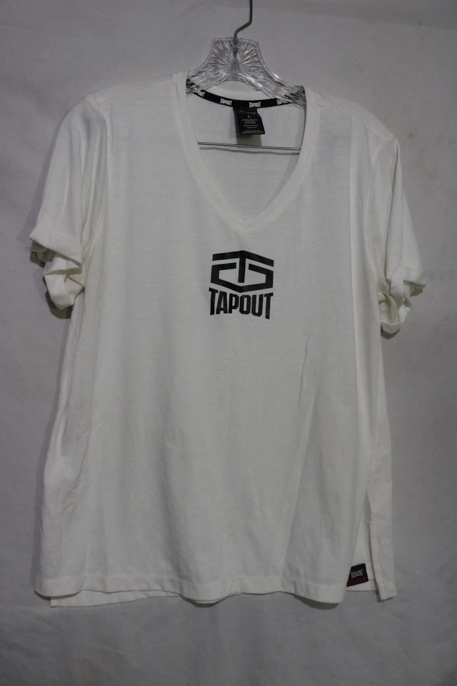 Tapout Shirt Womens Large White Short Sleeve V Neck UFC MMA WWE - Image 1 of 4