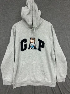 Sudadera con capucha Gap Kanye College Dropout Bear para hombre XL gris jaspeado logotipo en relieve algodón - Imagen 1 de 9
