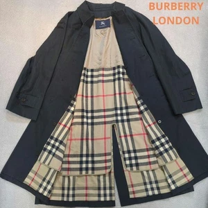 BURBERRY Sten Collar Coat Long Coat Cashmere Mega Check Black sizeL Man - Picture 1 of 24