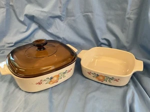 Corning Ware ABUNDANCE Fruit Casseroles, 1 & 2 Ltr., A-2-B, A-1-B, Lid - Picture 1 of 7