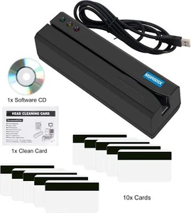 MSR605X USB Magnetkartenleser Writer Swipe Encoder 3 Spuren mit 10 leeren Karten - Bild 1 von 5