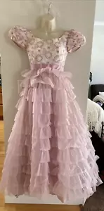 Vintage 1960's Purple Prom Dress Cupcake Tiered Tulle Nadine Union Made XS - Picture 1 of 21