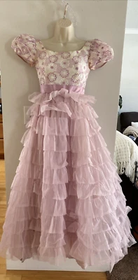 Vestido de formatura roxo vintage dos anos 1960 cupcake em camadas tule Nadine feito em união XS - Imagem 1 de 4