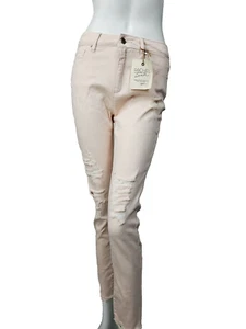 RACHEL ROY Icon Skinny Carnation Pink Denim Destroyed Detail Jeans sz 28 NWT $89 - Picture 1 of 3