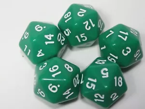 Set di 5 dadi RPG D20 NUOVI - verde opaco - Foto 1 di 3