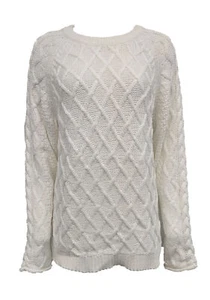 GANT Women's Off White Cable Jumper Sweater 487901 Size XL - Picture 1 of 2