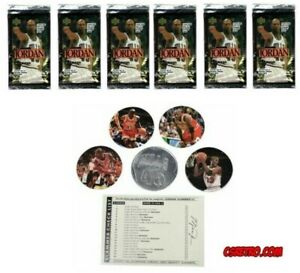 6 Pack Michael Jordan Milk Caps Pogs 1995 Upper Deck Retro Vintage 90s toys NEW