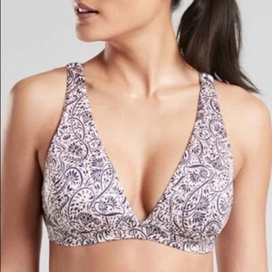 Athleta Women's Swimwear Aqualuxe Batik Triangle Bikini Floral Top Size XSmall - Picture 1 of 5