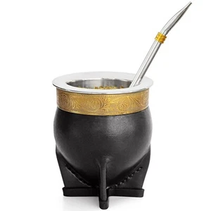 Imperial Mate Kürbis Barock Stil Yerba Mate Tasse mit Bombilla Strohhalm Set - Bild 1 von 28