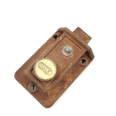 Vintage Yale Surface Rim Night Lock Latch No Keeper Salvage Reclaimed Cover
