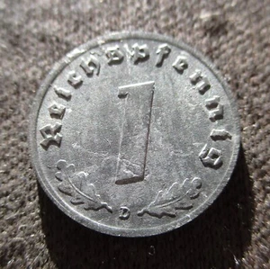 OLD COIN OF THIRD REICH GERMANY 1 REICHSPFENNIG 1942 D MUNICH WORLD WAR II (1) - Picture 1 of 2