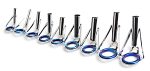 Fishing Rod Tip Eye Top Ring BLUE Liner Guide Replacement Stainless Steel Asstd - Picture 1 of 46
