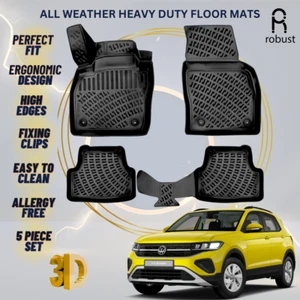 Floor Mats Liners For VW Volkswagen T-Cross 2019-2025 All Weather Heavy Duty Rug - Picture 1 of 9