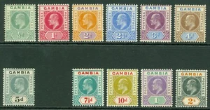 SG 57-68 Gambia 1904-06 set (less SG 64 6d). Fine mounted mint CAT £278 - Picture 1 of 1