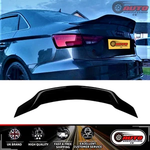 Audi A3 S3 RS3 8Y Saloon Rear High Kick Ducktail Boot Spoiler Gloss Black 2020+ - Picture 1 of 8
