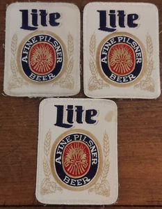 Vtg Original Miller Lite Beer Classic Design Sew On Patch Lot of 3 - Picture 1 of 2