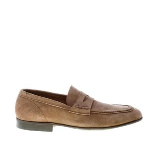 GREEN GEORGE scarpe uomo Mocassino penny classico artigianale camoscio beige - Imagen 1 de 8