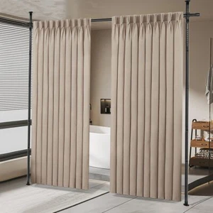 Large Room Divider Panel Privacy Partition Divider Screen Rod 1.2-3m Adjustable - Picture 1 of 19