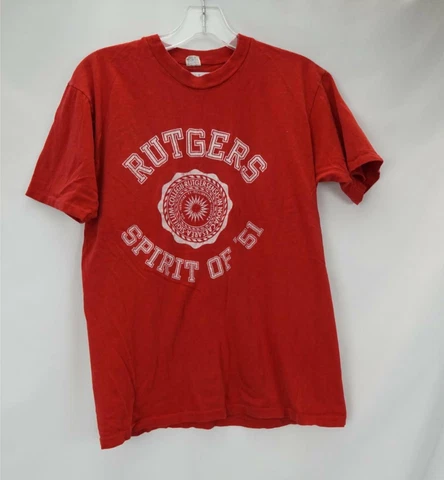 Vintage 50's T-Shirt Rutgers Scarlett Knights Red Youth Large Cover