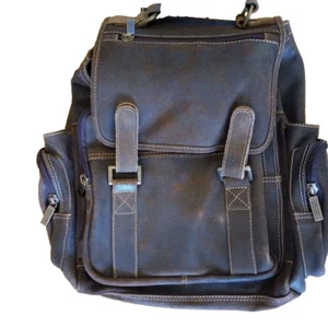 Leather Backpack Brown Claire Chase Several Pockets Good Quality - Picture 1 of 12