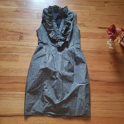 Marc New York Andrew Marc Animal Print Ruffle Shift Dress Size 4 Grey Multicolor Foto 1 de 4