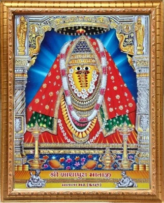 Marco de fotos religioso 10x12,5 Shri Ashapura Ma sin vidrio para puja decoración del hogar Foto 1 de 4