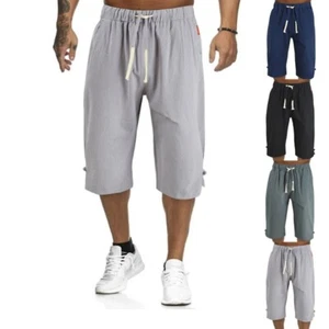 Mens Casual Sports Shorts Fitness Training Loose Elastic Waist Sports Pants - Picture 1 of 17