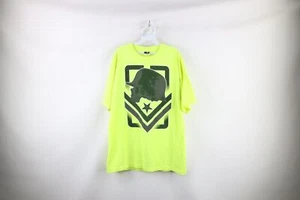 Vtg Metal Mulisha Mens XL Faded Skull Short Sleeve T-Shirt Neon Yellow Cotton - Picture 1 of 8