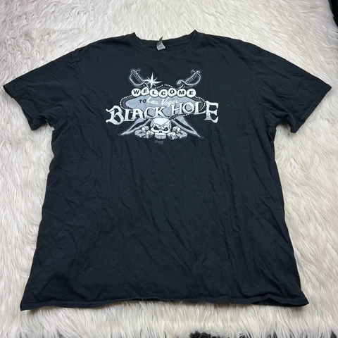 Las Vegas Raiders Men's XL Black Hole Short Sleeve Graphic Tee Skull Oakland Cover