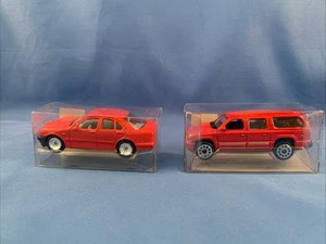 Golden Wheel Diecast Mercedes E320 E-Class & Chevy Suburban 1/64 Scale Red - Picture 1 of 11