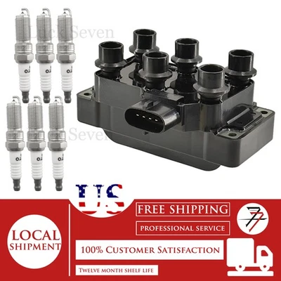 1pcs Ignition Coil and 6pcs Spark Plug For 1990-2011 Ford Ranger 3.0L 4.0L V6 - Image 1 of 4
